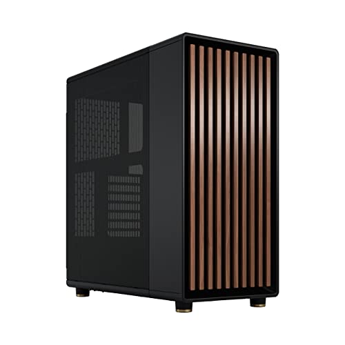 Fractal Design North Charcoal Black - Wood Walnut Front - Mesh Side Panels - Two 140mm Aspect PWM Fans Included - Intuitive Interior Layout Design - ATX Mid Tower PC Gaming Case von Fractal Design