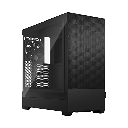 Fractal Design Pop Air Black - Tempered Glass Clear Tint - Honeycomb Mesh Front – TG Side Panel - Three 120 mm Aspect 12 Fans Included – ATX High Airflow Mid Tower PC Gaming Case von Fractal Design