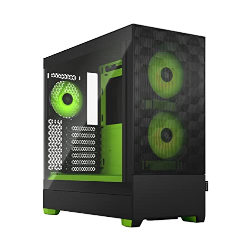 Fractal Design Pop Air RGB Green Core - Tempered Glass Clear Tint - Honeycomb Mesh Front – TG Side Panel - Three 120 mm Aspect 12 RGB Fans Included – ATX High Airflow Mid Tower PC Gaming Case Fractal Design Pop Air RGB Green Core - Tempered Glass Clear Tint - Honeycomb Mesh Front – TG Side Panel - Three 120 mm Aspect 12 RGB Fans Included – ATX High Airflow Mid Tower PC Gaming Case von Fractal Design