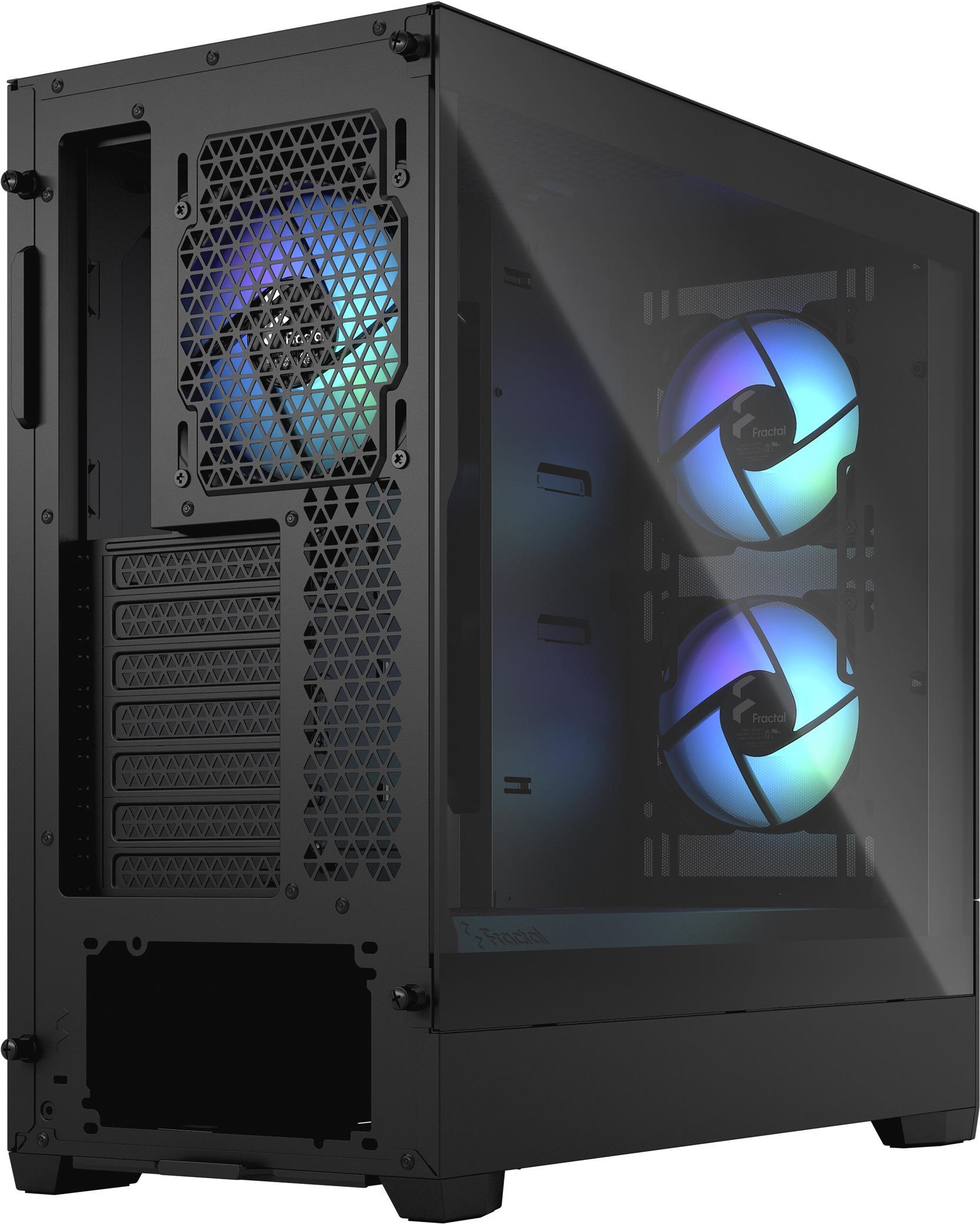 Fractal Design Pop Air RGB - Tower - ATX - Seitenteil mit Fenster (gehärtetes Glas) - keine Spannungsversorgung (ATX) - black TG clear tint - USB/Audio - für Fractal Design Model D, Type D (FD-C-POR1A-06) von Fractal Design