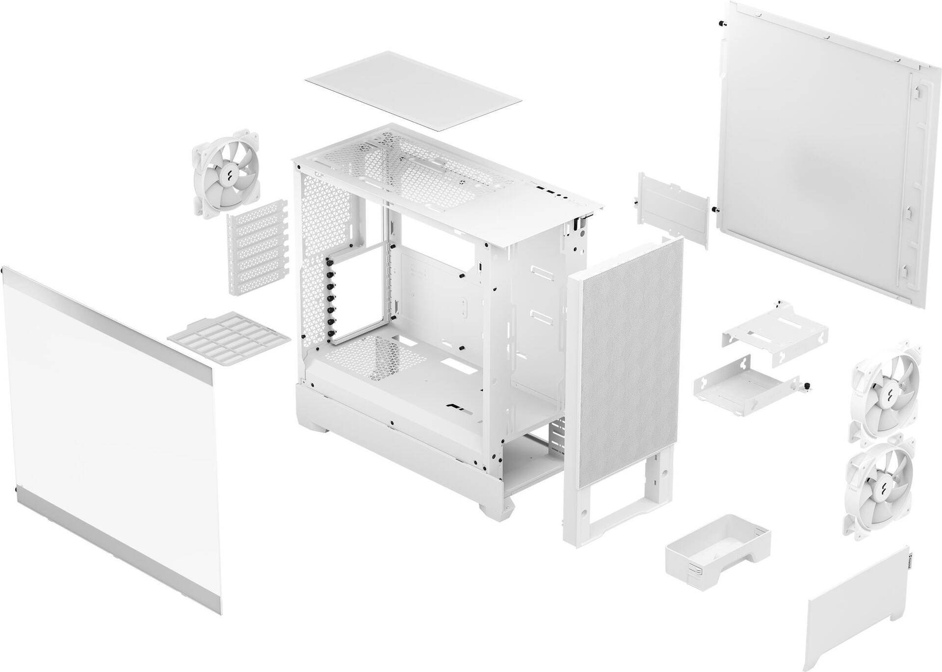 Fractal Design Pop Air - Tower - ATX - Seitenteil mit Fenster (gehärtetes Glas) - keine Spannungsversorgung (ATX) - White TG Clear Tint - USB/Audio - für Fractal Design Model D, Type D (FD-C-POR1A-01) von Fractal Design