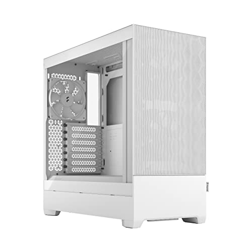 Fractal Design Pop Air White - Tempered Glass Clear Tint - Honeycomb Mesh Front – TG Side Panel - Three 120 mm Aspect 12 Fans Included – ATX High Airflow Mid Tower PC Gaming Case von Fractal Design