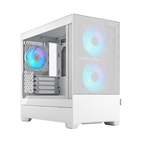 Fractal Design Pop Mini Air RGB White Core - Tempered Glass Clear Tint - Honeycomb Mesh Front – TG Side Panel - Three 120 mm Aspect 12 RGB Fans Included – mATX High Airflow PC Gaming Case von Fractal Design