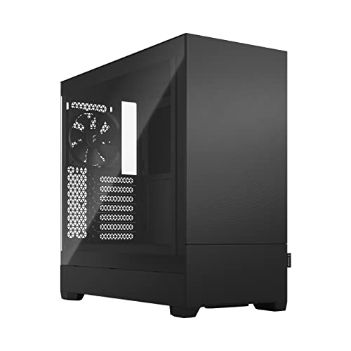 Fractal Design Pop Silent Black - Tempered Glass Clear Tint – Bitumen Panel and Sound-dampening Foam – TG Side Panel - Three 120 mm Aspect 12 Fans Included - ATX Silent Mid Tower PC Case von Fractal Design