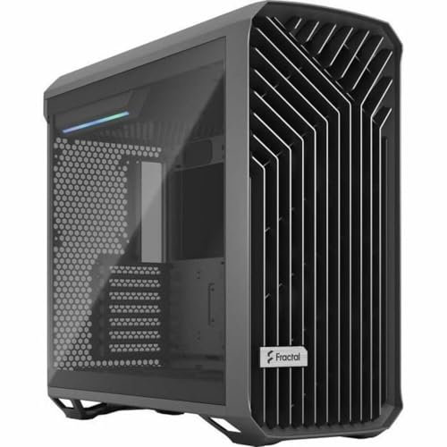 Fractal Design Torrent Gray - Ligth Tint Tempered Glass Side Panel - Open Grille for Maximum air Intake - Two 180mm PWM and Three 140mm Fans Included - Type C - ATX Airflow Mid Tower PC Gaming Case von Fractal Design