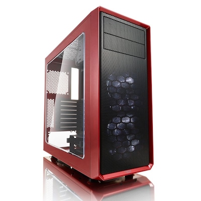 Fractal Design Focus G ATX Gaming Gehäuse mit Seitenfenster, Rot von Fractal