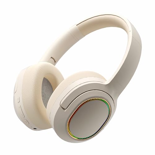 Kabellose Bluetooth-Kopfhörer, bunte Lichter, große Akku-Kapazität, faltbar, Bluetooth 5.3, 10 m Reichweite, Stereo-Surround-Funktion, integriertes Mikrofon, bequeme Ohren, trendiges Aussehen von Fragolucyou
