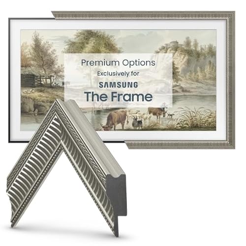 Deco TV-Rahmen – Empire Silver Slim Frame kompatibel nur mit Samsung The Frame TV und Pro (32 Zoll, passend für 2021–2025) von Frame My TV
