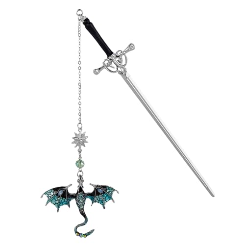 Framendino, Lesezeichen mit Drachenschwert, vierter Flügel, Metall, Quaste, Seitenmarkierungen, Metall, Silber Framendino, Lesezeichen mit Drachenschwert, vierter Flügel, Metall, Quaste, Seitenmarkierungen, Metall, Silber von Framendino