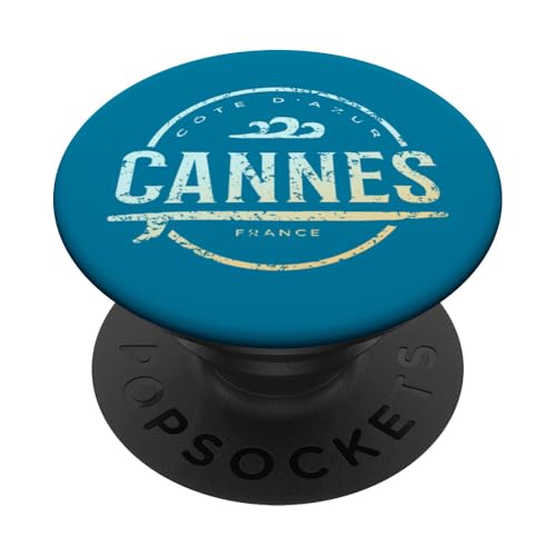 Cannes Frankreich - Retro Cannes Côte d'Azur Frankreich Vintage Surf PopSockets Klebender PopGrip Cannes Frankreich - Retro Cannes Côte d'Azur Frankreich Vintage Surf PopSockets Klebender PopGrip von France Shoreline Apparel