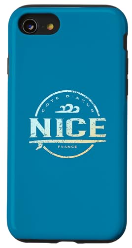 Nizza, Frankreich - Retro, Nizza, Côte d'Azur, Frankreich, Vintage Surf Hülle für iPhone SE (2020) / 7 / 8 von France Shoreline Apparel