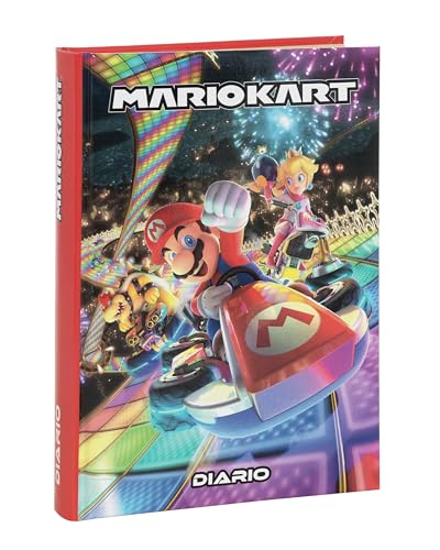 Mario Kart - Schülerkalender 2024-2025, offizielles Mario Kart, Tagebuch 12 Monate, ideal für die Grundschule, mit gepolstertem Einband und 320 farbig bedruckten Innenseiten, 13 x 17,8 H, Rot von Franco Cosimo Panini