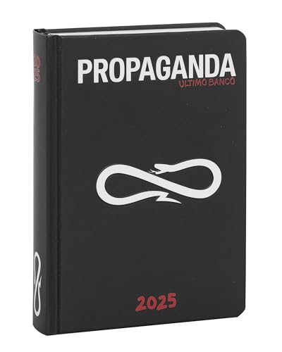 Propaganda - Schülerkalender 2024-2025, offizielles Propaganda-Tagebuch, 16 Monate, ideal für die Mittel- und Oberschule, mit 480 Seiten und personalisierten Aufklebern, Format 12 x 16,5 cm, Schwarz von Franco Cosimo Panini