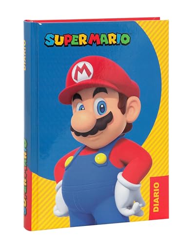 Super Mario Schülerkalender 2024-2025, offizielles Super Mario Tagebuch, 12 Monate, ideal für die Grundschule, mit gepolstertem Einband und 320 farbig bedruckten Innenseiten, 13 x 17,8 cm von Franco Cosimo Panini