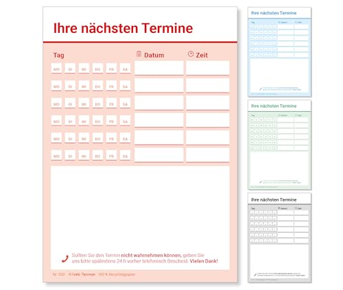 Frank Paperman® | 600 Terminzettel Praxis | 12 x Terminblock à 50 Blatt | rot | 6 Termine pro Zettel | für Ärzte. Heilpraktiker. Physio. Massage. Studios u.v.m. Frank Paperman® | 600 Terminzettel Praxis | 12 x Terminblock à 50 Blatt | rot | 6 Termine pro Zettel | für Ärzte. Heilpraktiker. Physio. Massage. Studios u.v.m. von Frank Paperman