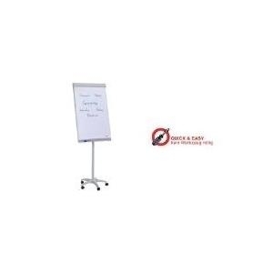 FRANKEN Flipchart Standard Mobil, 670 x 950 mm, hellgrau Tafel magnethaftend, Sternfuß mit 5 Laufrollen (FC41) von Franken