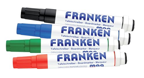 FRANKEN KombiMarker MagWrite, 1-3 mm runde Spitze, 4 Stück, farblich sortiert, Z1703 von Franken