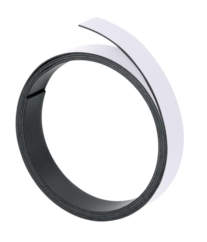FRANKEN Magnetband, 100 cm x 15 mm, beschriftbar, zuschneidbar, weiß, M803 09 von Franken