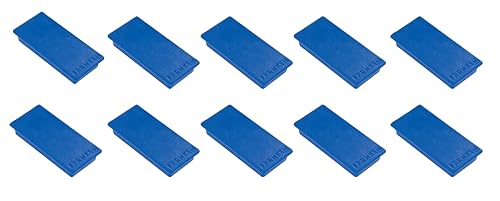 FRANKEN Magnete Rechteckig, 10 Stück, Hochwertige Haftmagnete für Büro, Haushalt, Werkstatt, ideal für Whiteboards, Kühlschrank, Plantafeln oder Schaukästen, 23 x 50 mm, Blau, HM2350 03 von Franken