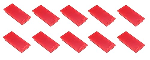 FRANKEN Magnete Rechteckig, 10 Stück, Hochwertige Haftmagnete für Büro, Haushalt, Werkstatt, ideal für Whiteboards, Kühlschrank, Plantafeln oder Schaukästen, 23 x 50 mm, Rot, HM2350 01 von Franken