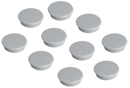 FRANKEN Magnete Rund, 10 Stück, Hochwertige Haftmagnete für Büro, Haushalt, Werkstatt, ideal für Whiteboards, Kühlschrank, Plantafeln oder Schaukästen, 32 mm, Grau, HM30 12 von Franken