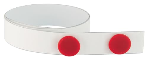 FRANKEN Magnethaftband, selbstklebend, 100 x 3,5 cm, weiß, Kunststoff, inkl. 2 Magnete, ST1301 von Franken