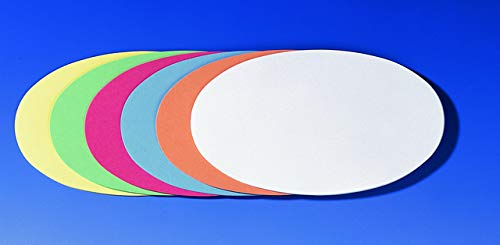 FRANKEN Moderationskarte, Oval, 19 x 11 cm, 130 g/m², sortiert (500 Stück), Sie erhalten 1 Packung á 500 Stück von Franken
