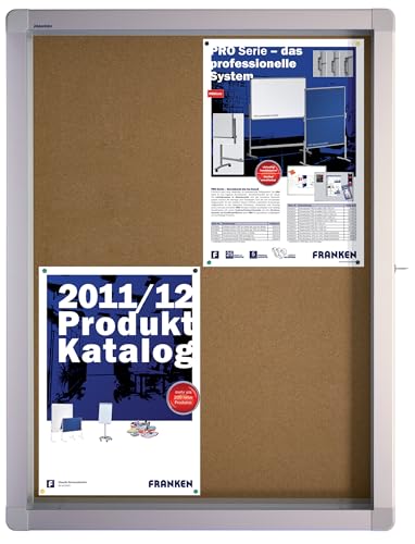 FRANKEN Schaukasten ECO für den Außenbereich, Klapptür, 4x A4, 53 x 70,4 x 4,5 cm, Kork, pinnbar, mit Aluminiumrahmen zur Wandmontage, SK4KE FRANKEN Schaukasten ECO für den Außenbereich, Klapptür, 4x A4, 53 x 70,4 x 4,5 cm, Kork, pinnbar, mit Aluminiumrahmen zur Wandmontage, SK4KE von Franken