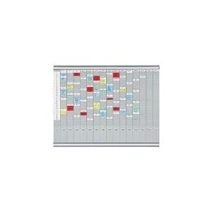 FRANKEN T-Kartentafel Universal Planer (B)1.003 x (H)783 mm Rahmen: Kunststoff, hellgrau, 16 Träger à 35 Schlitze, - 1 Stück (PV1015) von Franken