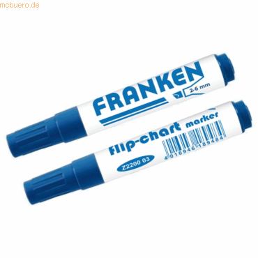 Franken Flipchartmarker nachfüllbar 2-6mm blau 1 Stück von Franken