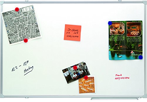 Franken SC2112 Schreibtafel (magnethaftend, Alurahmen mit Ablageleiste, 60 x 45 cm) lackiert weiß von Franken