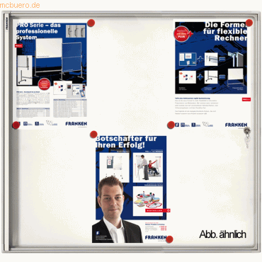 Franken Schaukasten X-tra!Line 96x68x3cm silber mit Whiteboard für Inn von Franken