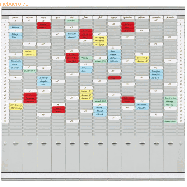 Franken T-Karten Planer Universalplaner 81,9x78cm 12+2 Träger grau von Franken