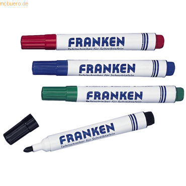 Franken Tafelschreiber nachfüllbar 2-6mm 2xschwarz je 1x rot und blau von Franken