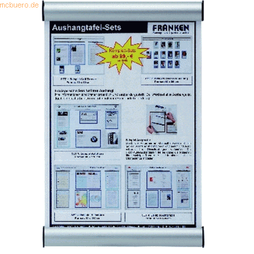 Franken Türschild Clip 330x215mm silber von Franken