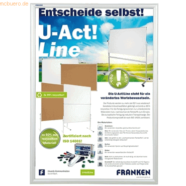 Franken Wechselrahmen Security Feuerfest 62,5x87,2x1,2 cm von Franken