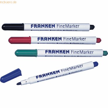 Franken Whiteboardmarker FineMarker 1-2mm 4 Farben VE=4 Stück Franken Whiteboardmarker FineMarker 1-2mm 4 Farben VE=4 Stück von Franken