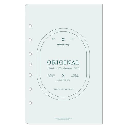 FranklinCovey Original Terminplaner 2 Seiten pro Tag (klassisch, Oktober 2025 bis September 2026) von Franklin Covey