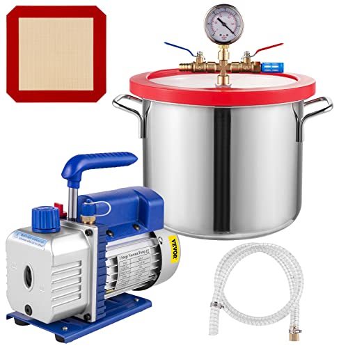 Frantools Vakuumkammer 1,5 Gallonen mit Vakuumpumpe 3CFM Klimaanlagenentgasung Frantools Vakuumkammer 1,5 Gallonen mit Vakuumpumpe 3CFM Klimaanlagenentgasung von Frantools