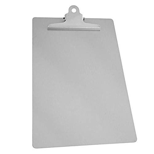 Clipboard aus Kunststoff oder Edelstahl, detektierbares Klemmbrett, A4, blau, silber, Größe:Edelstahl von Franz Mensch