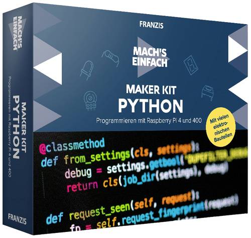 Franzis Verlag 67183 Maker Kit Python Programmieren, Raspberry Pi Maker Kit ab 14 Jahre Carton von Franzis Verlag