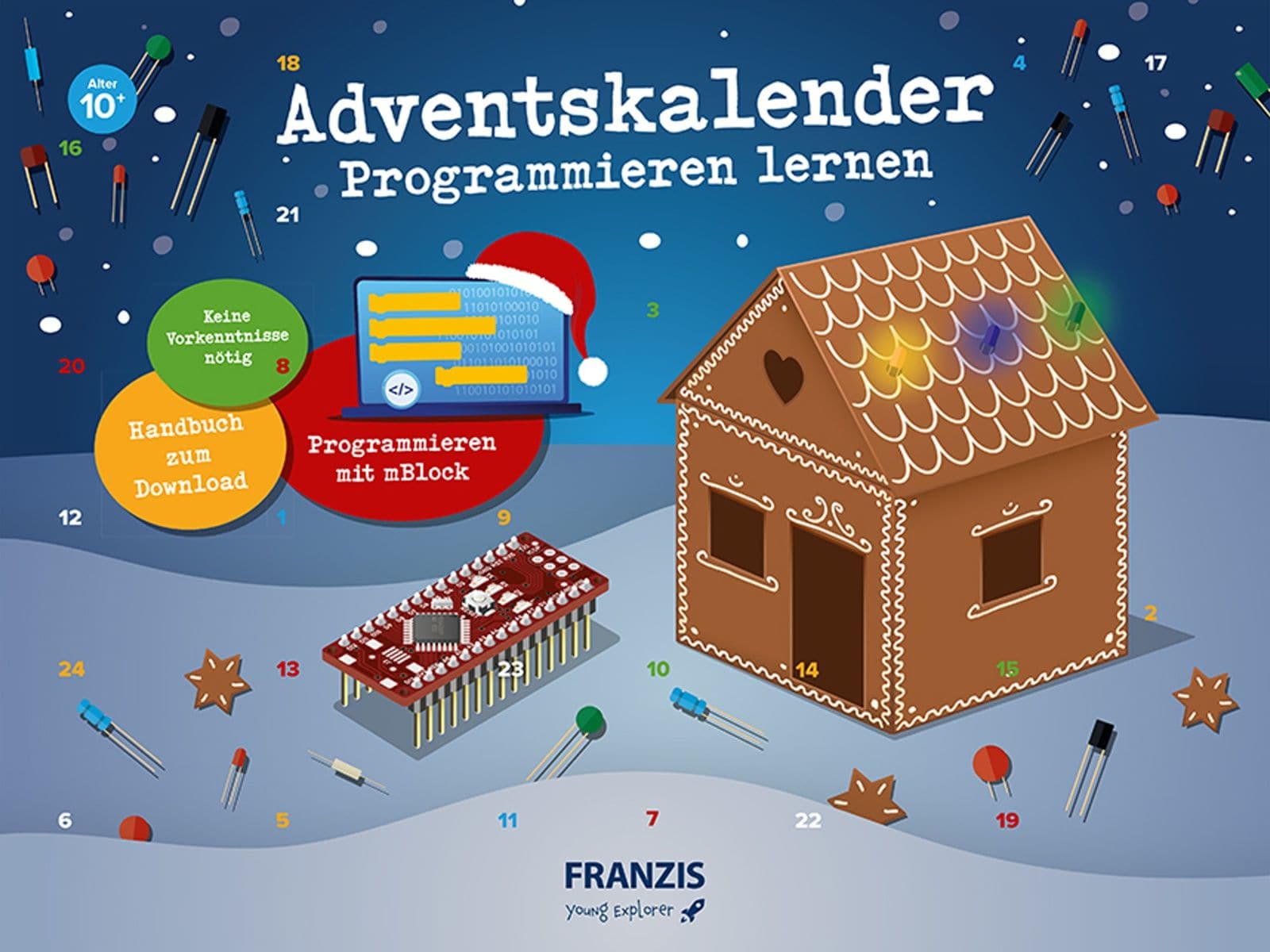 FRANZIS Adventskalender, 67344, Programmieren lernen von Franzis