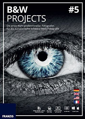 FRANZIS BLACK & WHITE projects 5|5|Für bis zu 3 Geräte|zeitlich unbegrenzt|Bildbearbeitungssoftware für Windows PC & Mac|Disc|Disc von Franzis