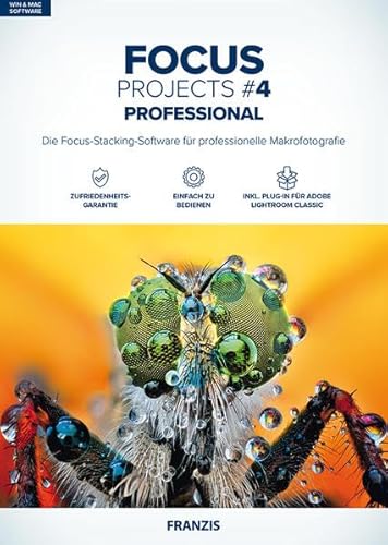 FRANZIS FOCUS projects 4 professional |Focus-Stacking leicht gemacht | für Windows PC und Mac |CD-ROM von Franzis