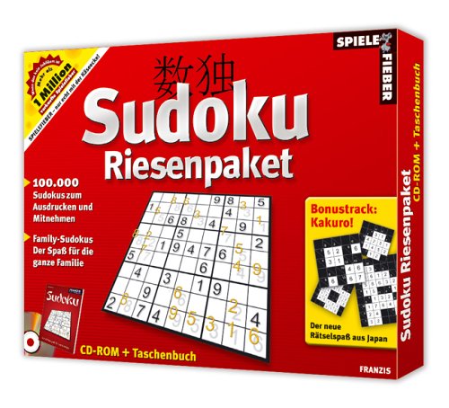 Sudoku Riesenpaket. CD-ROM für Windows 98 SE/ME/XP (SP1 & SP2). Spielefieber von Franzis