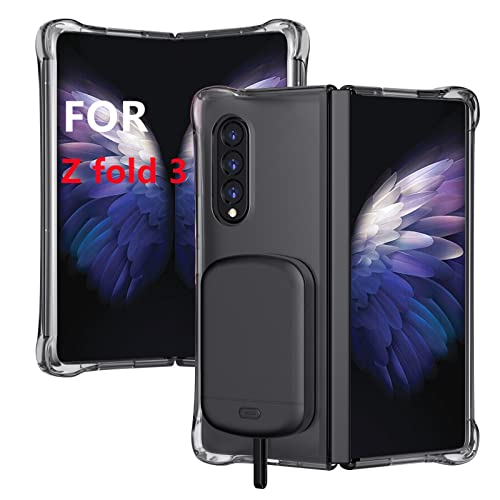 Akkuhülle für Samsung Galaxy Z Fold 3, 10000 mAh Backup-Powerbank, externer abnehmbarer Akku für Samsung Galaxy Z Fold 3 5 g, Ladeabdeckung, stoßfest, magnetisch, Handyhülle (Galaxy Z Fold 3) von Fraternize