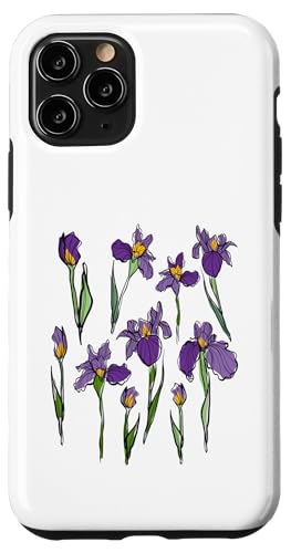 Damen Iris Blume Botanische Wildblumenblumenblumenblumen Hülle für iPhone 11 Pro Damen Iris Blume Botanische Wildblumenblumenblumenblumen Hülle für iPhone 11 Pro von Frauen Blumenblumen Boho Grafik