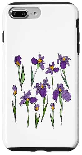 Damen Iris Blume Botanische Wildblumenblumenblumenblumen Hülle für iPhone 7 Plus/8 Plus Damen Iris Blume Botanische Wildblumenblumenblumenblumen Hülle für iPhone 7 Plus/8 Plus von Frauen Blumenblumen Boho Grafik