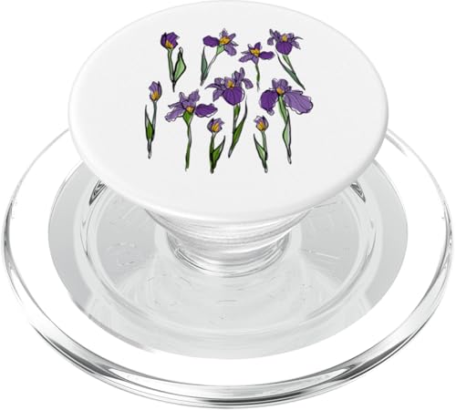 Damen Iris Blume Botanische Wildblumenblumenblumenblumen PopSockets PopGrip für MagSafe Damen Iris Blume Botanische Wildblumenblumenblumenblumen PopSockets PopGrip für MagSafe von Frauen Blumenblumen Boho Grafik