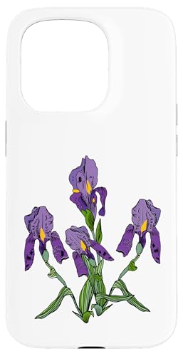 Damen Iris Blume Botanische Wildblumenblumenblumengrafik Hülle für iPhone 15 Pro Damen Iris Blume Botanische Wildblumenblumenblumengrafik Hülle für iPhone 15 Pro von Frauen Blumenblumen Boho Grafik